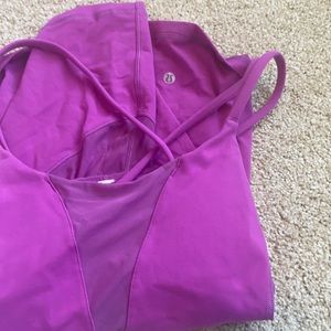 lilac purple tank built in bra